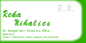 reka mihalics business card